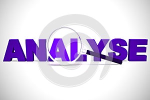 Analysis or analyse concept icon shows scrutiny of data or finances - 3d illustration