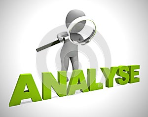 Analysis or analyse concept icon shows scrutiny of data or finances - 3d illustration