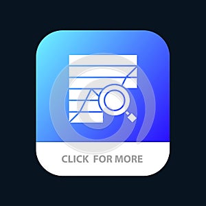 Analysis, Analytic, Analytics, Chart, Data, Graph Mobile App Button. Android and IOS Glyph Version