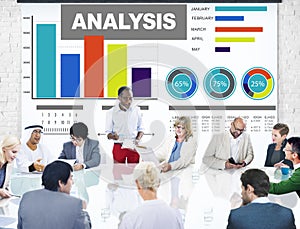 Analysis analyzing information bar graph data statisitc concept