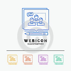 Analysis, argument, business, convince, debate 5 Color Line Web Icon Template isolated on white. Vector illustration