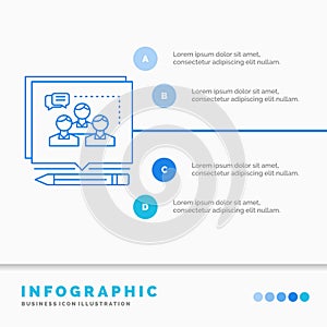 Analysis, argument, business, convince, debate Infographics Template for Website and Presentation. Line Blue icon infographic