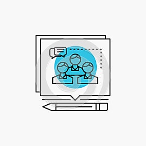 Analysis, argument, business, convince, debate Line Icon