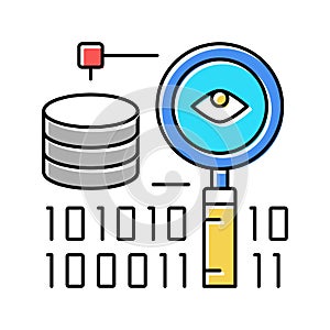 analysis binary digital processing color icon vector illustration
