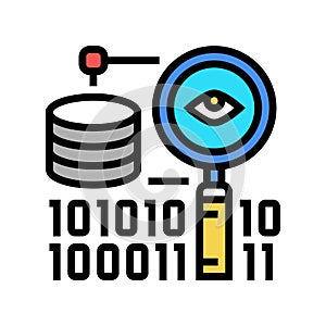 analysis binary digital processing color icon vector illustration