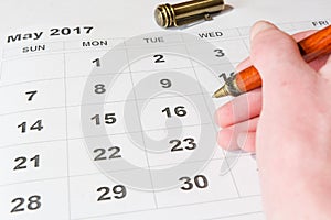 Analysis of a calendar May