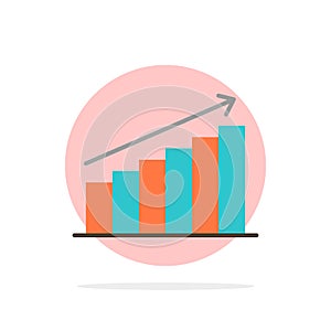 Analysis, Chart, Analytics, Business, Graph, Market, Statistics Abstract Circle Background Flat color Icon