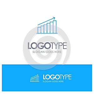 Analysis, Chart, Analytics, Business, Graph, Market, Statistics Blue outLine Logo with place for tagline
