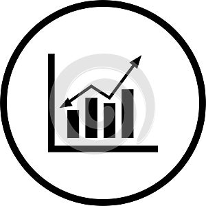 Analysis, chart, graphical, report icon. Black vector graphics
