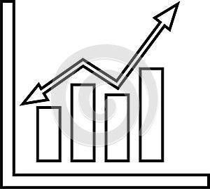 Analysis, chart, graphical, report icon. Outline vector graphics