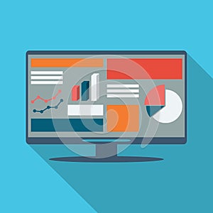 Analysis charts and graphs symbols on smart