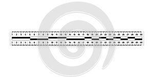 Analysis of the crime scene judicial measuring ruler, ruler lines for inspection of the crime scene. Vector illustration