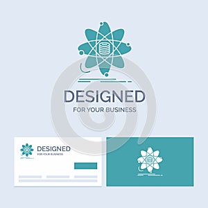 Analysis, data, information, research, science Business Logo Glyph Icon Symbol for your business. Turquoise Business Cards with