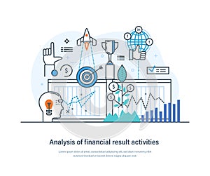 Analysis of financial results activities business strategy, management
