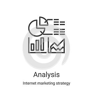 analysis icon vector from internet marketing strategy collection. Thin line analysis outline icon vector illustration. Linear