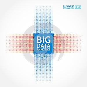 Analysis of Information. Data mining visualization. Abstract digital sorting information.