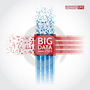 Analysis of Information. Data mining visualization. Abstract digital sorting information.