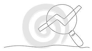 Analysis One line drawing isolated on white background