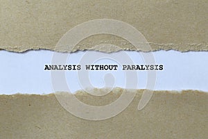 analysis without paralysis on white paper