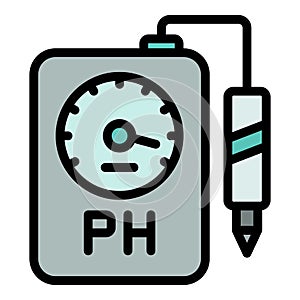 Analysis ph meter icon vector flat