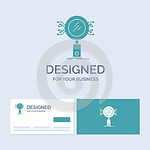 Analysis, Search, information, research, Security Business Logo Glyph Icon Symbol for your business. Turquoise Business Cards with