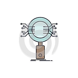 Analysis, Search, information, research, Security Flat Color Icon Vector