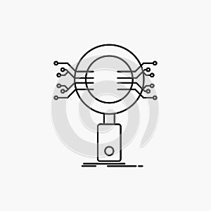 Analysis, Search, information, research, Security Line Icon. Vector isolated illustration
