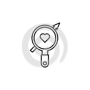 Analysis, search, relationship icon. Element of consumer behavior line icon