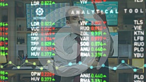 Analyst analyzing stock market data