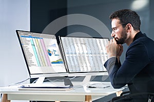 Analyst Employee Using Spreadsheet