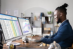 Analyst Employee Using Spreadsheet