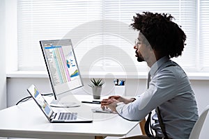 Analyst Employee Working With Spreadsheet