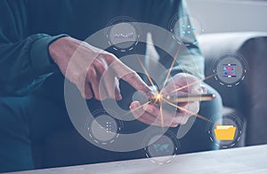 Analyst working with Business Analytics and Data Management System