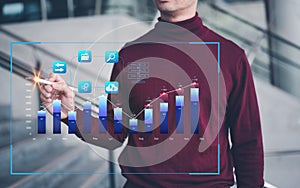Analyst working with Business Analytics and Data Management System