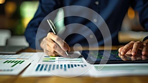 The analyst working at desk.AI generated image