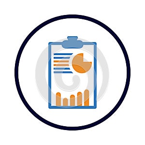 analytic, clipboard, graph, chart, pie chart, report, analytics on clipboard icon