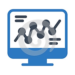 Analytic screen vector glyph color icon
