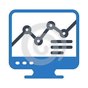 Analytic screen vector glyph color icon