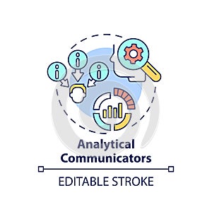 Analytical communicators concept icon