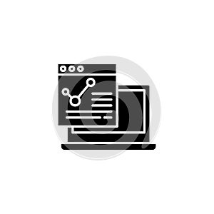 Analytical data black icon concept. Analytical data flat vector symbol, sign, illustration.