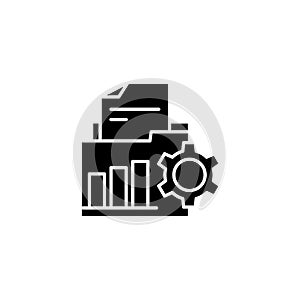 Analytical reports black icon concept. Analytical reports flat vector symbol, sign, illustration.