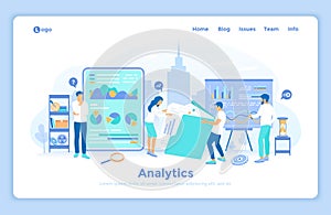 Analytics, analysis, analyzing, data processing, success strategy. A team of specialists analyzes documents, graphics, charts.
