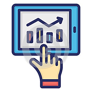 Analytics, bar chart analysis .     Vector icon which can easily modify or edit