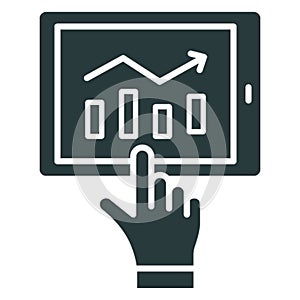 Analytics, bar chart analysis .   Vector icon which can easily modify or editable