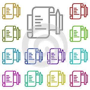 Analytics, business multi color icon. Simple thin line, outline vector of project management icons for ui and ux, website or