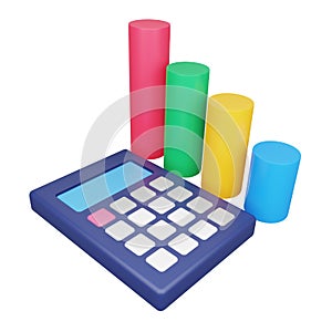 Analytics calculator 3d rendering isometric icon.