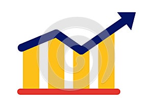 Analytics Chart and Graph Flat Colored Illustration for Data Visualization and Business Performance
