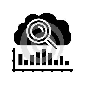 analytics cloud computing glyph icon vector illustration