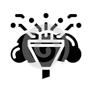 analytics cloud computing glyph icon vector illustration