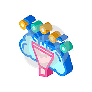 analytics cloud computing isometric icon vector illustration